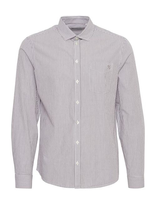 Pin Stripe Long Sleeve Button Up - Brown