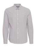Pin Stripe Long Sleeve Button Up - Brown