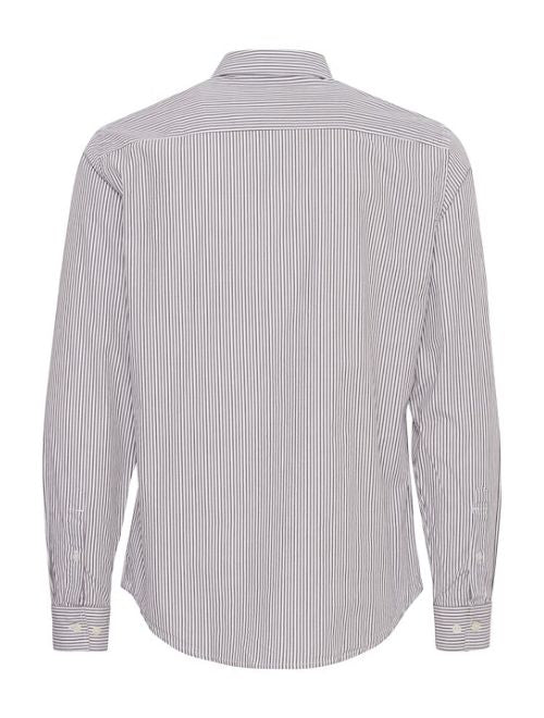 Pin Stripe Long Sleeve Button Up - Brown