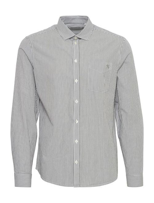 Pin Stripe Long Sleeve Button Up - Green
