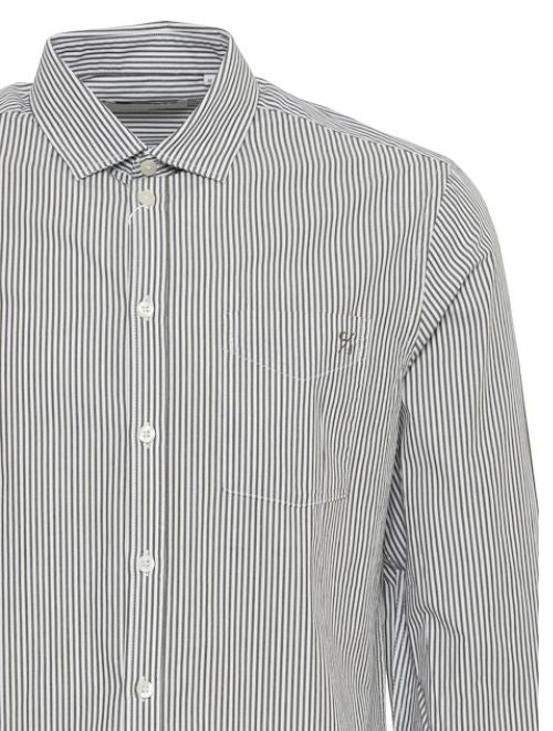 Pin Stripe Long Sleeve Button Up - Green