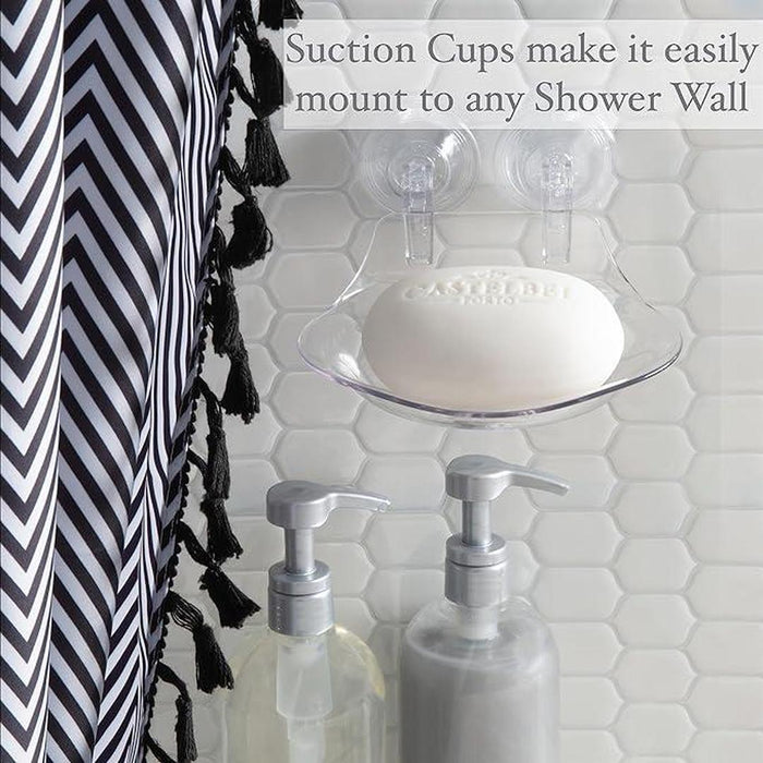 Bath Bliss Clear Power Lock Suction Holder, Soap Dish