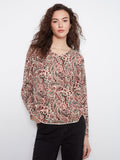Patterned top with a V-neck design, perfect for casual outings. The paisley pattern adds a stylish touch to your wardrobe. By Charlie B.