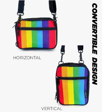 Rainbow Cross Body Bag - Black