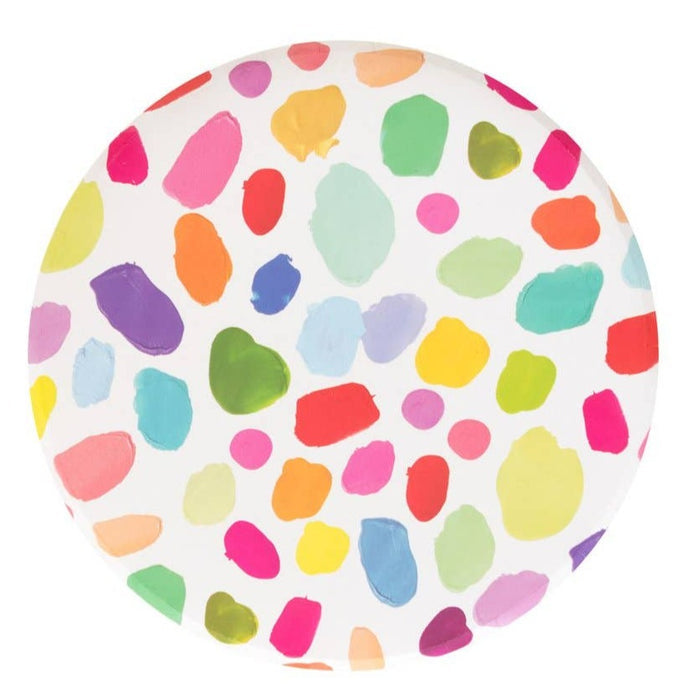 Rainbow Paint Round Plates