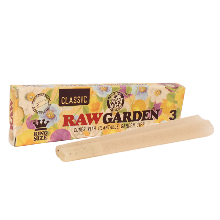 Raw Garden King Sized 3 Pk Pre-Rolled Cones (30ct Display)