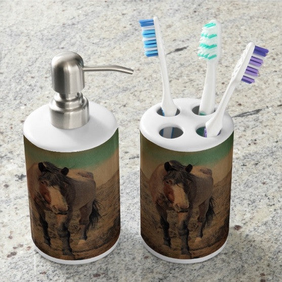 Red Roan and Sage Brush Bathroom Set