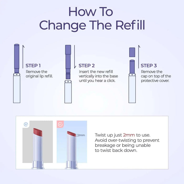 Three-step guide to changing the refill in the SACE LADY lip gloss pen