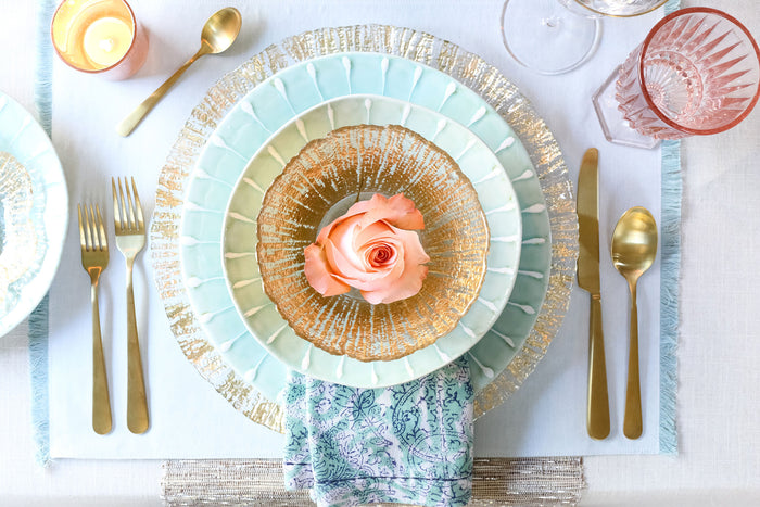 Rufolo Glass Gold Service Plate/Charger - Wilson Lee