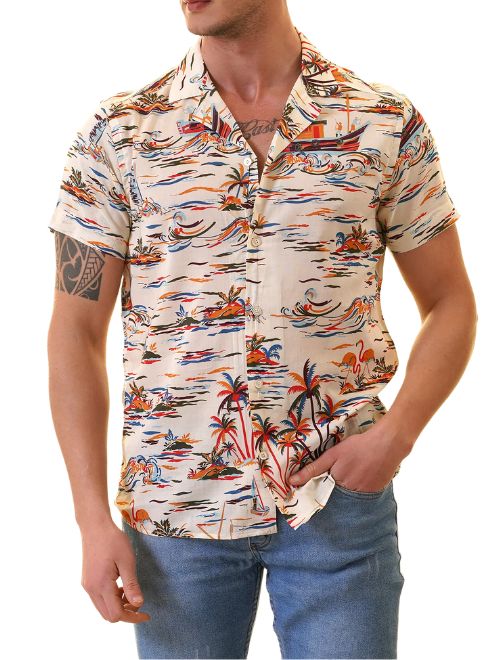 Sailboat Print Button Up Shirt