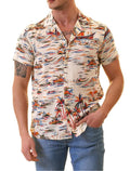 Sailboat Print Button Up Shirt