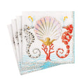 Seahorses and Shell Paper Cocktail Napkins - 20 Per Package - touchGOODS
