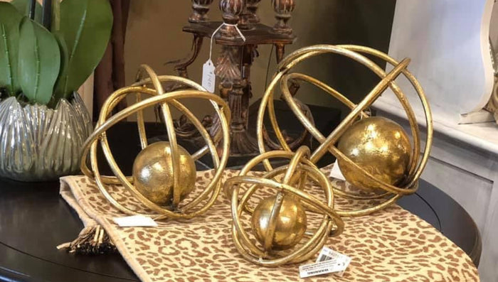 Set of 3 Gold Spheres