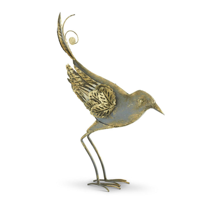 Silver & Gold Metal Birds Set of 2