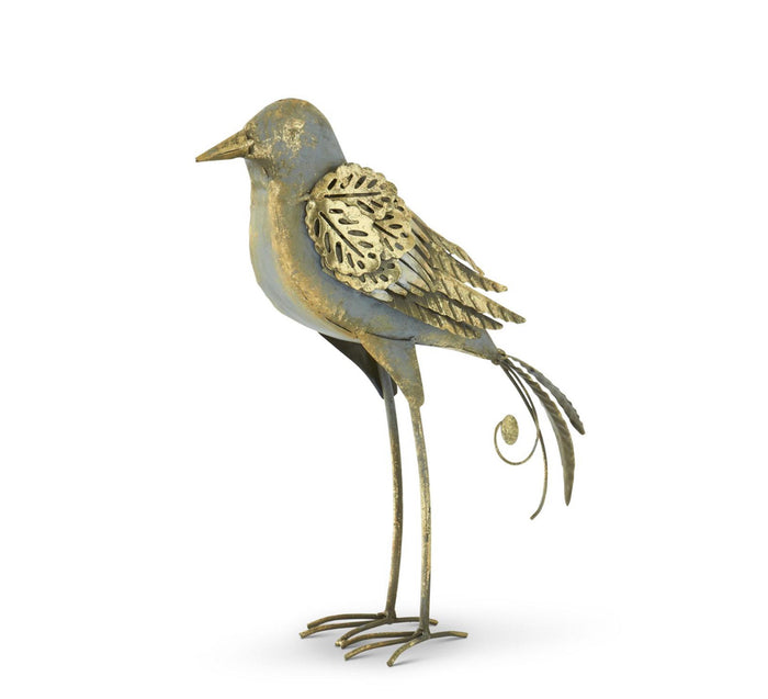 Silver & Gold Metal Birds Set of 2