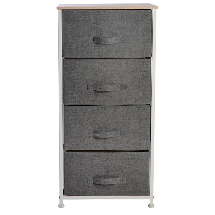 Simplify Adult Nonwoven 4 Drawer Storage Chest in Grey