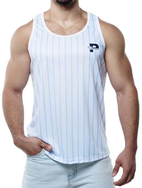Sky Blue Striped Tank Top