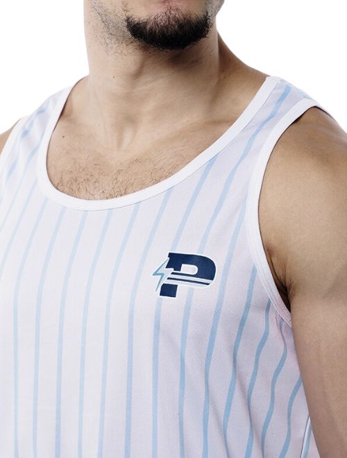 Sky Blue Striped Tank Top