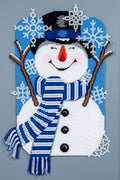 Snowflakes & Snowman Plastic Canvas Wall Hanging
