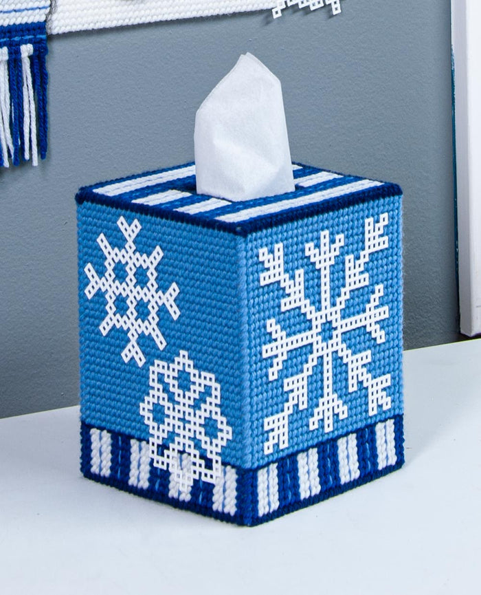Snowflakes & Snowman Plastic Canvas Wall Hanging