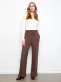 Wide leg jogger pants in Heather-Espresso with full length design and elastic waistband by Charlie B.