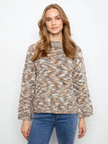 Space-dyed knit sweater with relaxed fit and stylish mock neck by Charlie B.