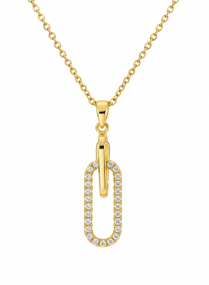 Sparkly Paperclip Link Necklace