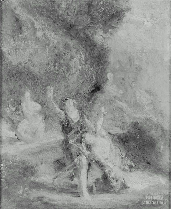 Spring Orpheus Coming to the Aid of Eurydice by Eugène Delacroix Reproduction Painting by Blue Surf Art