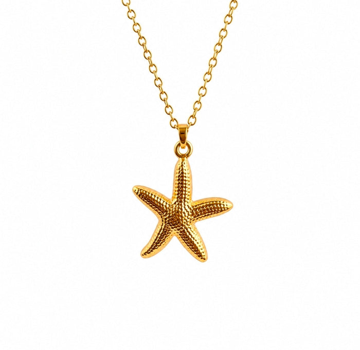 Star Shell Necklace - Gold Star Pendant - Zoha Los Angeles