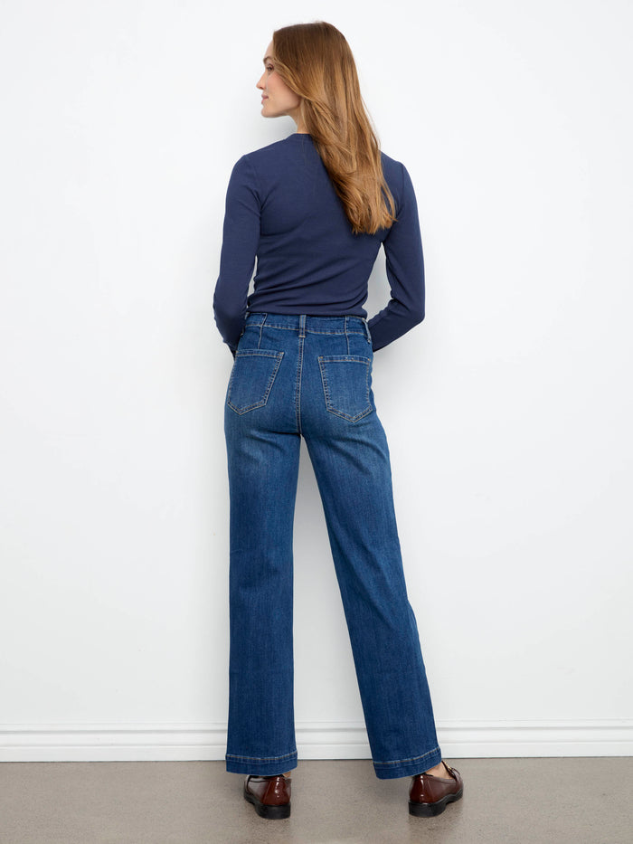 Pair these straight fit jeans with your favorite top for an effortlessly chic look suitable for any occasion by Charlie B.