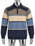 Striped Zip Mock Neck Pullover