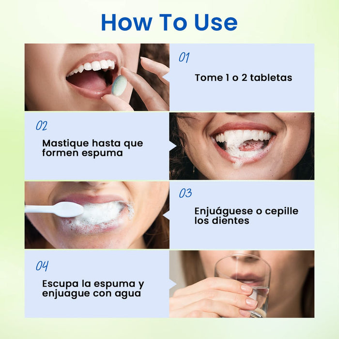 TABLETAS DE PASTA DENTAL MASTICABLES