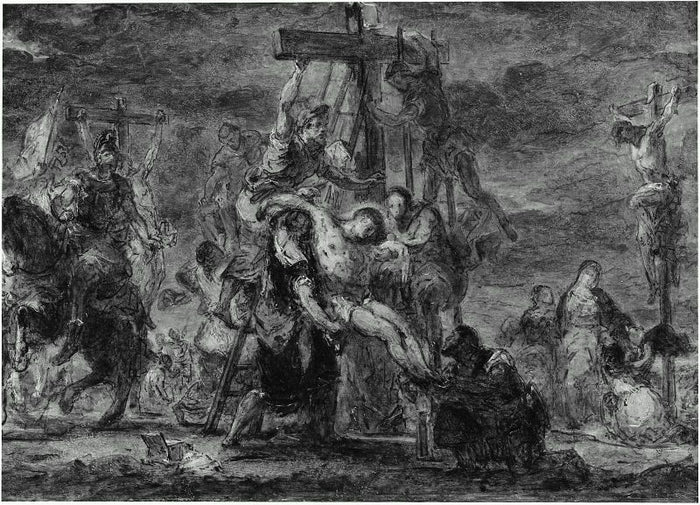 The Descent from the Cross by Eugène Delacroix Reproduction Painting by Blue Surf Art