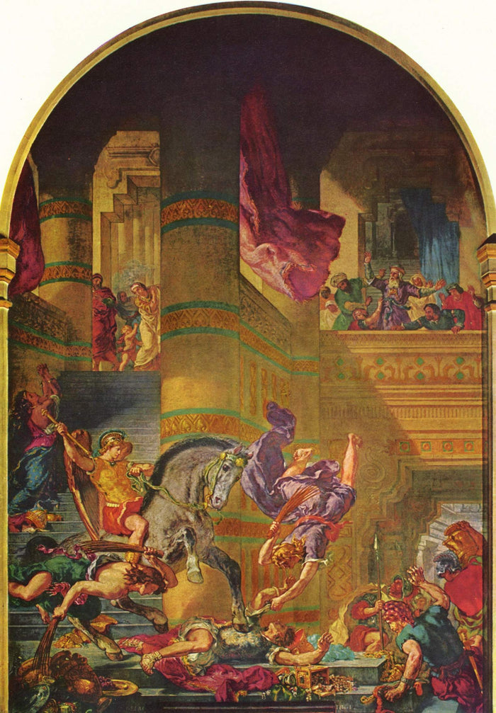 The Expulsion of Heliodorus by Eugène Delacroix Reproduction Painting by Blue Surf Art