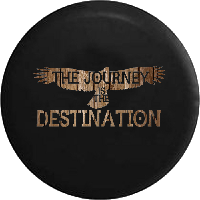 The Journey is the Destination Distressed Wood Eagle Soaring