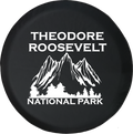 Jeep Wrangler Tire Cover With Theodore Roosevelt National Park (Wrangler JK, TJ, YJ) White Ink