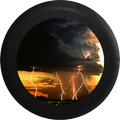 Thunder Storm Lightning Strikes Night Sky Jeep Camper Spare Tire Cover BLACK-CUSTOM SIZE/COLOR/INK- R215 - TireCoverPro