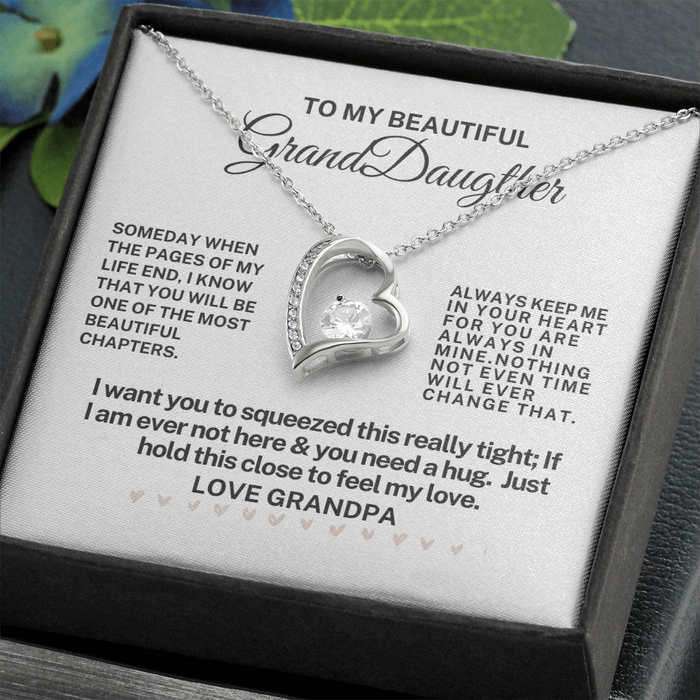 To My Beautiful Granddaughter- Forever Love Necklace