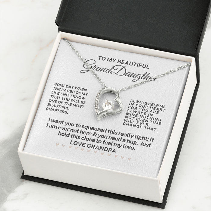 To My Beautiful Granddaughter- Forever Love Necklace