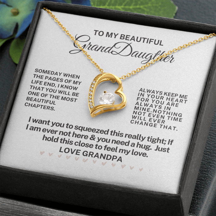 To My Beautiful Granddaughter- Forever Love Necklace