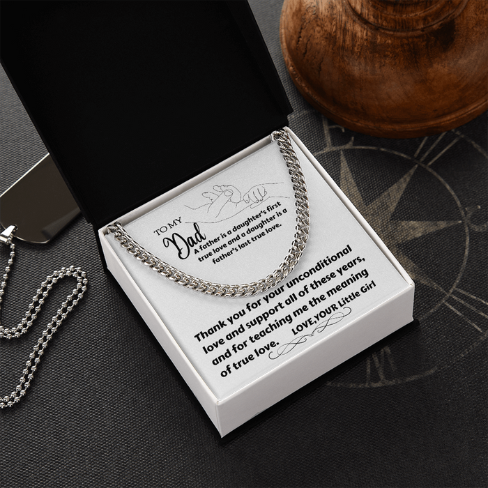 To My Dad - Thank You - Cuban Link Chain