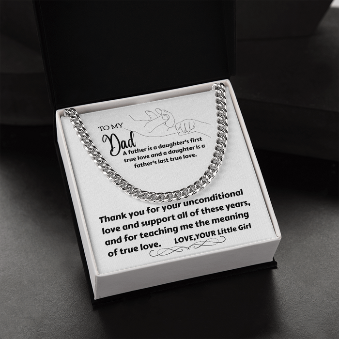 To My Dad - Thank You - Cuban Link Chain