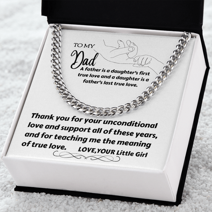 To My Dad - Thank You - Cuban Link Chain