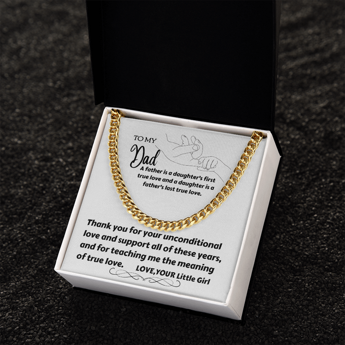 To My Dad - Thank You - Cuban Link Chain