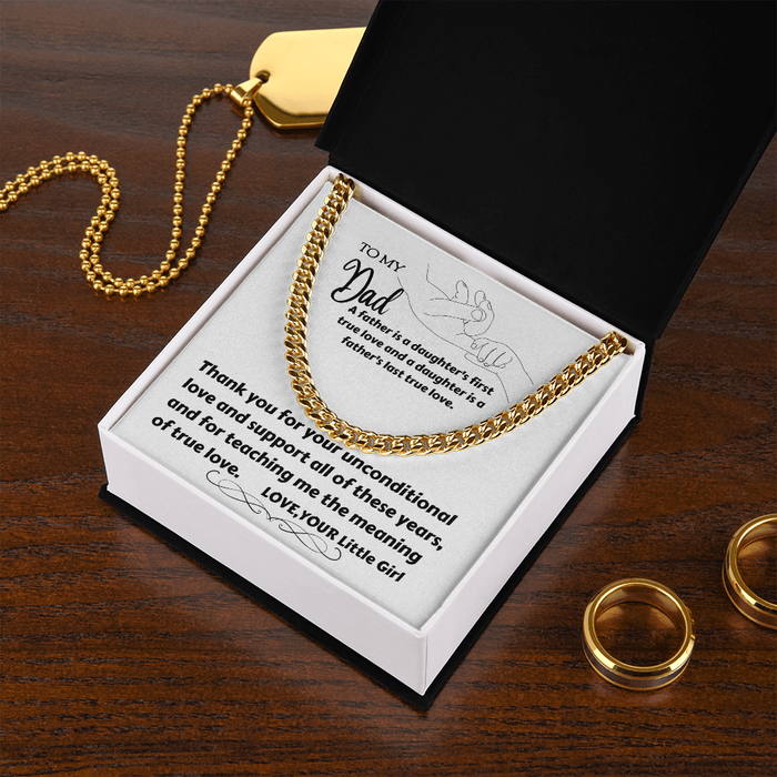 To My Dad - Thank You - Cuban Link Chain