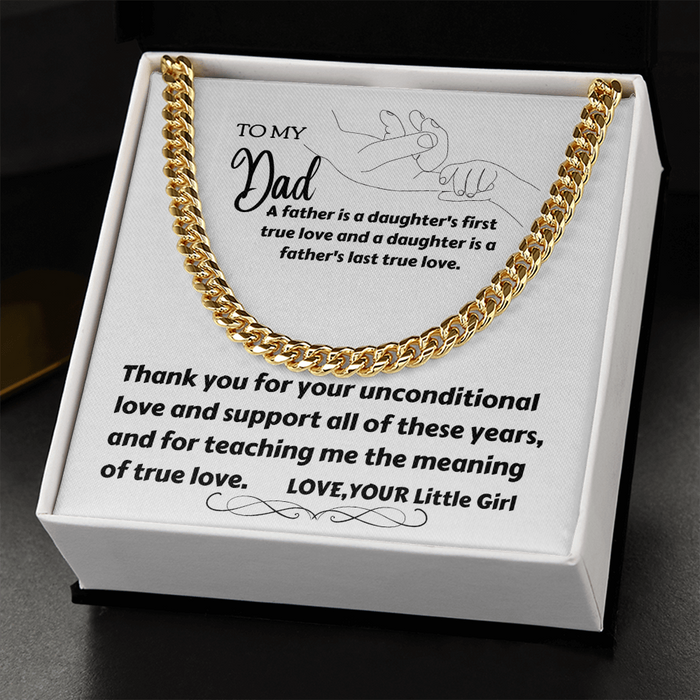 To My Dad - Thank You - Cuban Link Chain