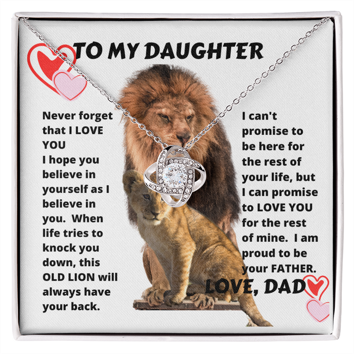 To My Daughter - Beautiful - Love Knot Necklace