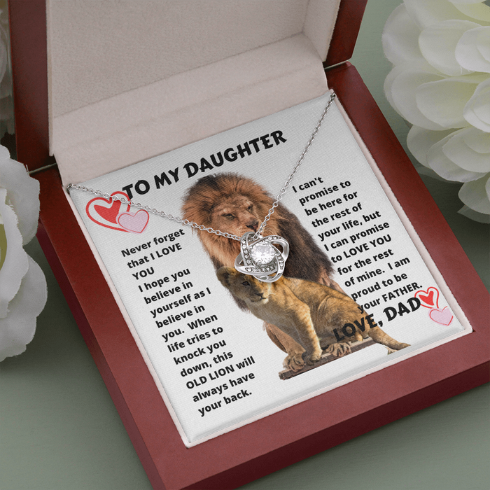 To My Daughter - Beautiful - Love Knot Necklace