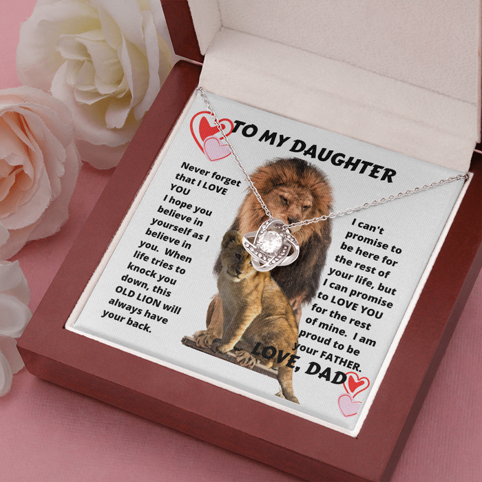 To My Daughter - Beautiful - Love Knot Necklace