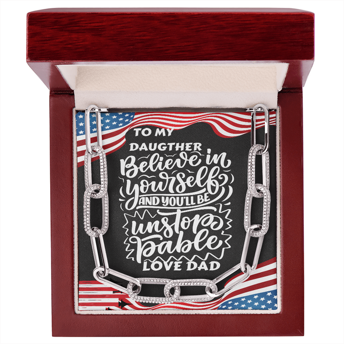 To My Daughter-Forever Linked Necklace